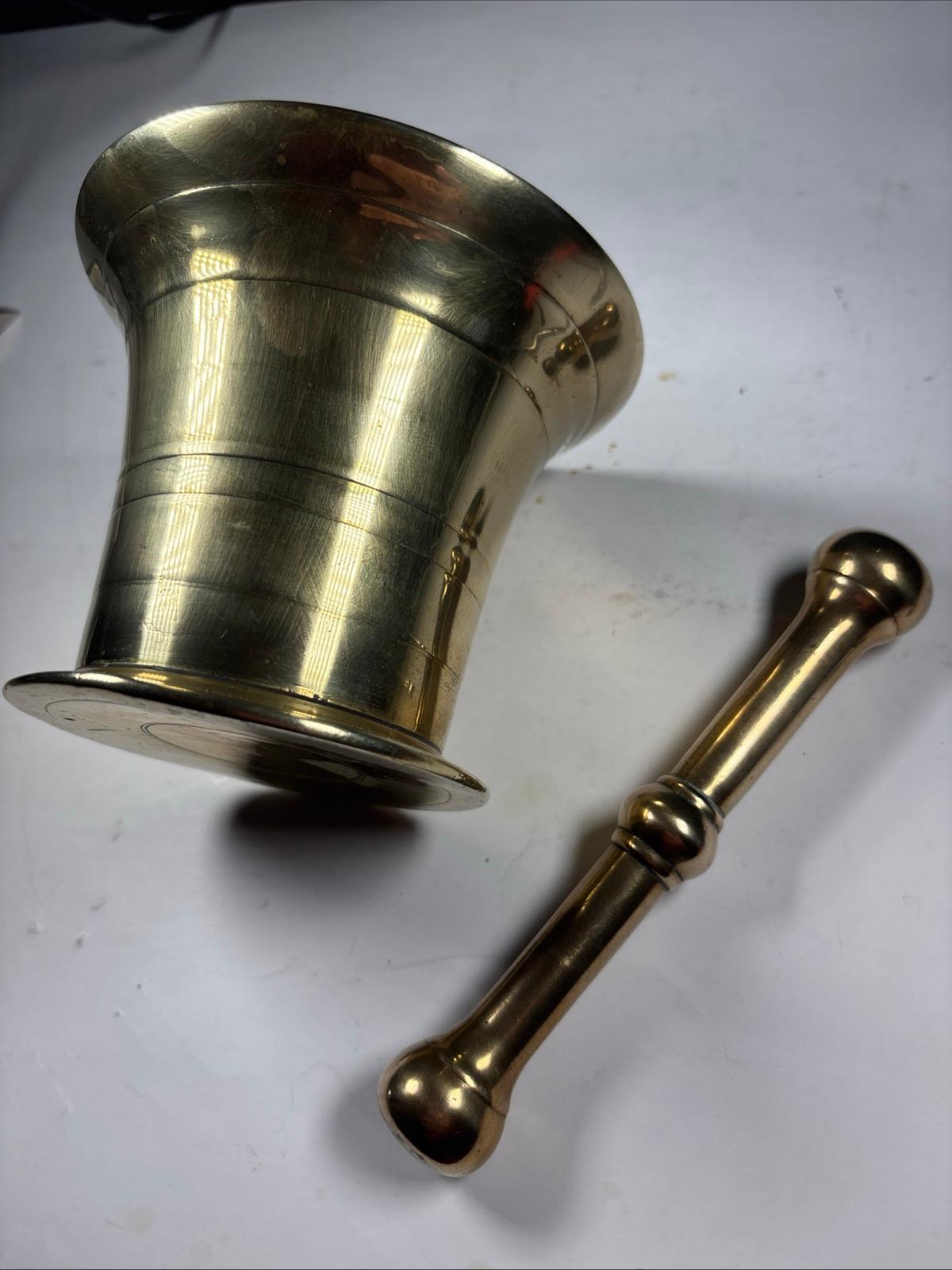 Image of Polished Brass Mortar And Pestle