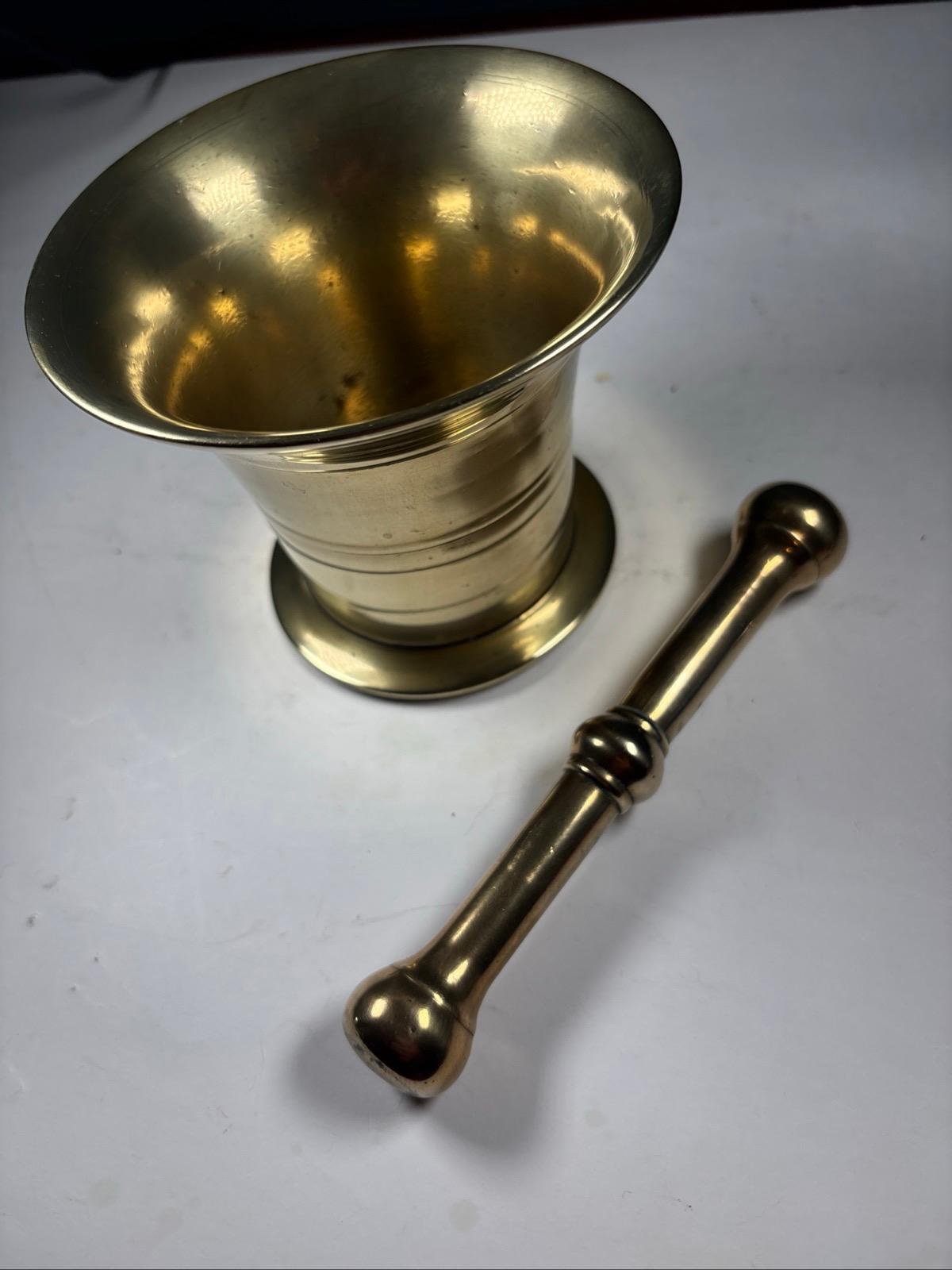 Image of Polished Brass Mortar And Pestle