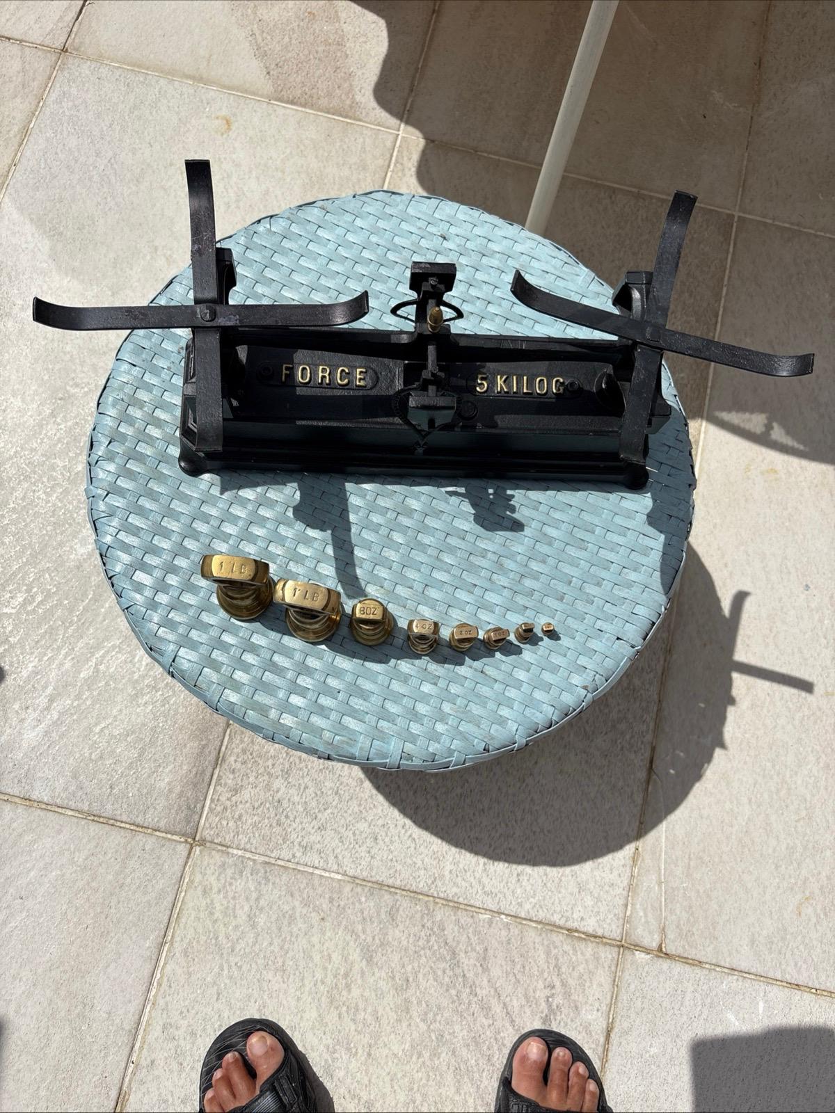 Image of Set Of Cast Iron And Brass Scales From The 19th Or 20th Century