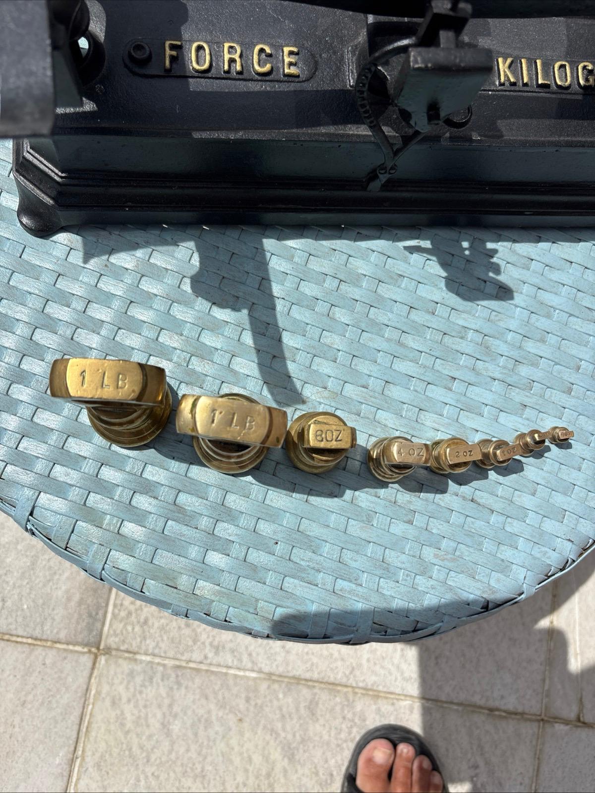 Image of Set Of Cast Iron And Brass Scales From The 19th Or 20th Century