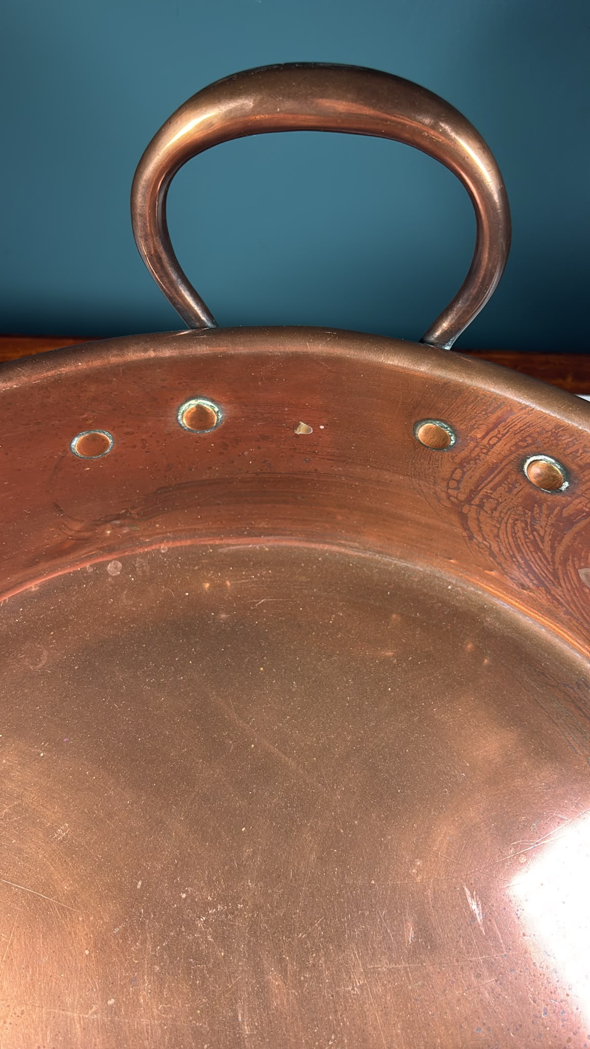 Image of Vintage copper saucepan in fantastic condition