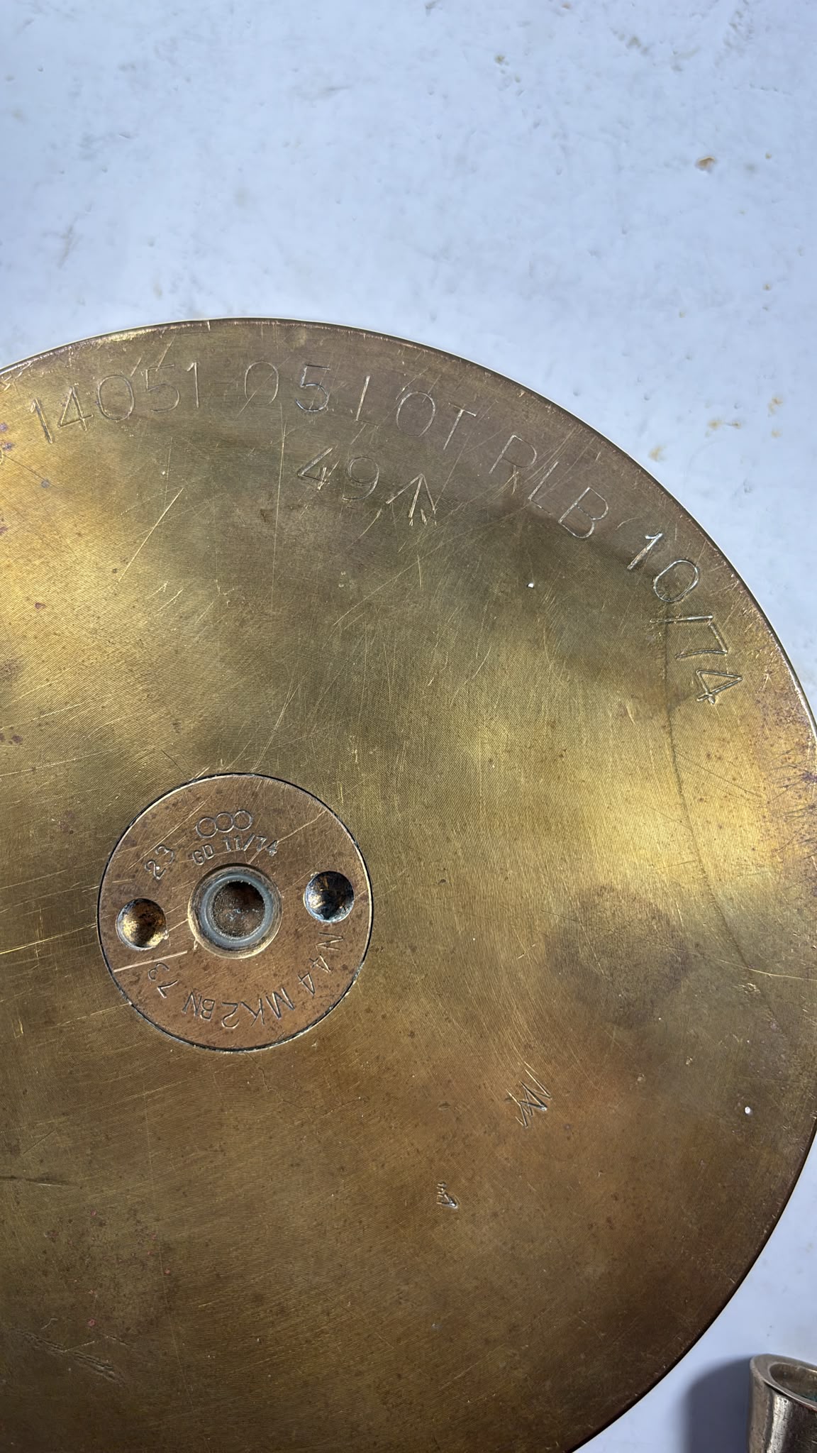 Image of A very heavy brass shell casing for use as a small dish or ashtray