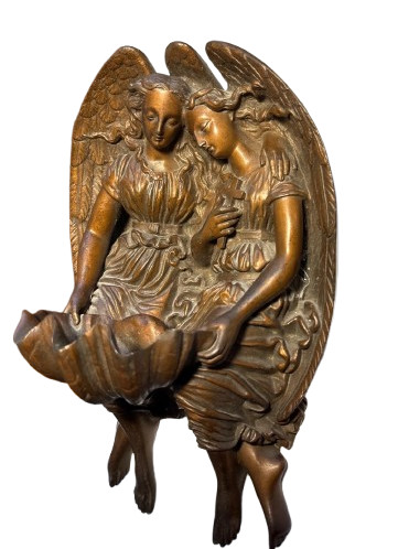 Image of 2 Antique Bronze Angels