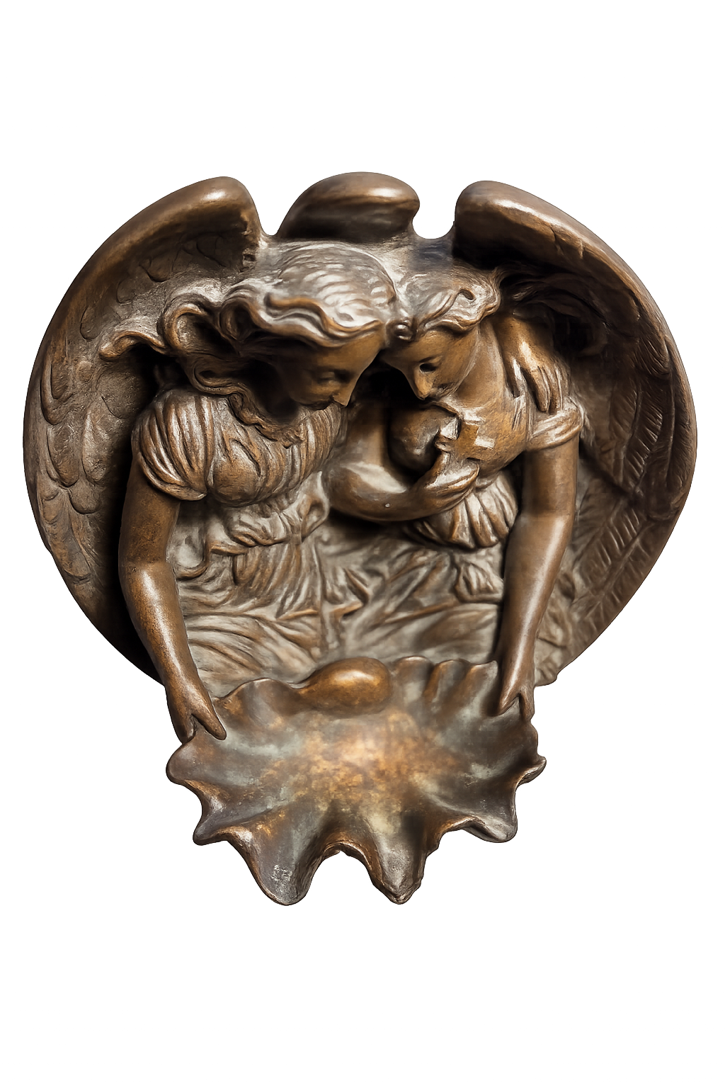 Image of 2 Antique Bronze Angels