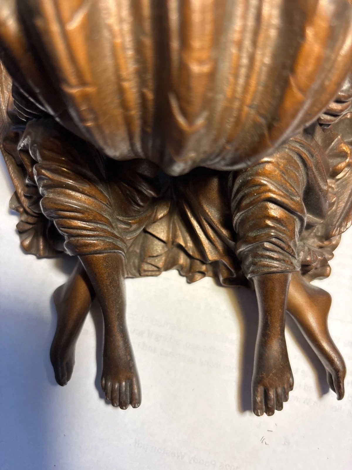 Image of 2 Antique Bronze Angels