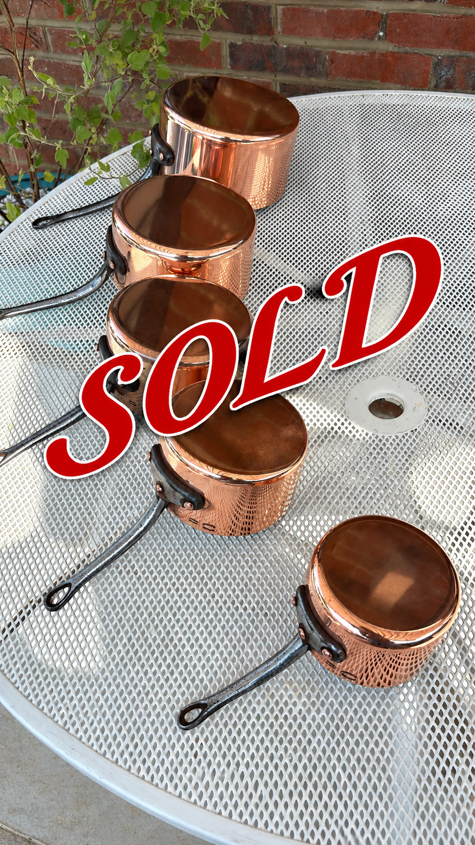 Image of SOLD Vintage Copper Pans