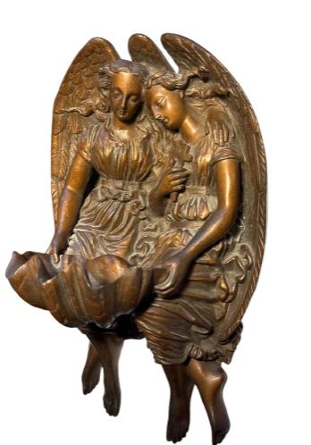 Image of 2 Bronze Angels with font