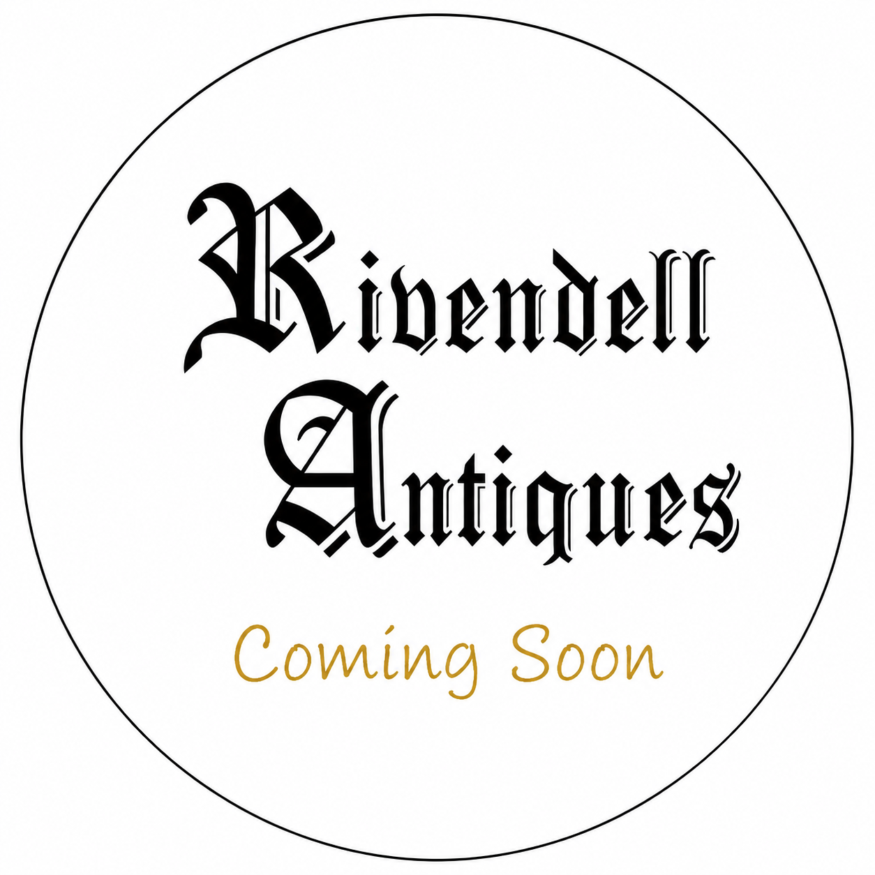 Image of Rivendell Antiques Logo and Coming soon text