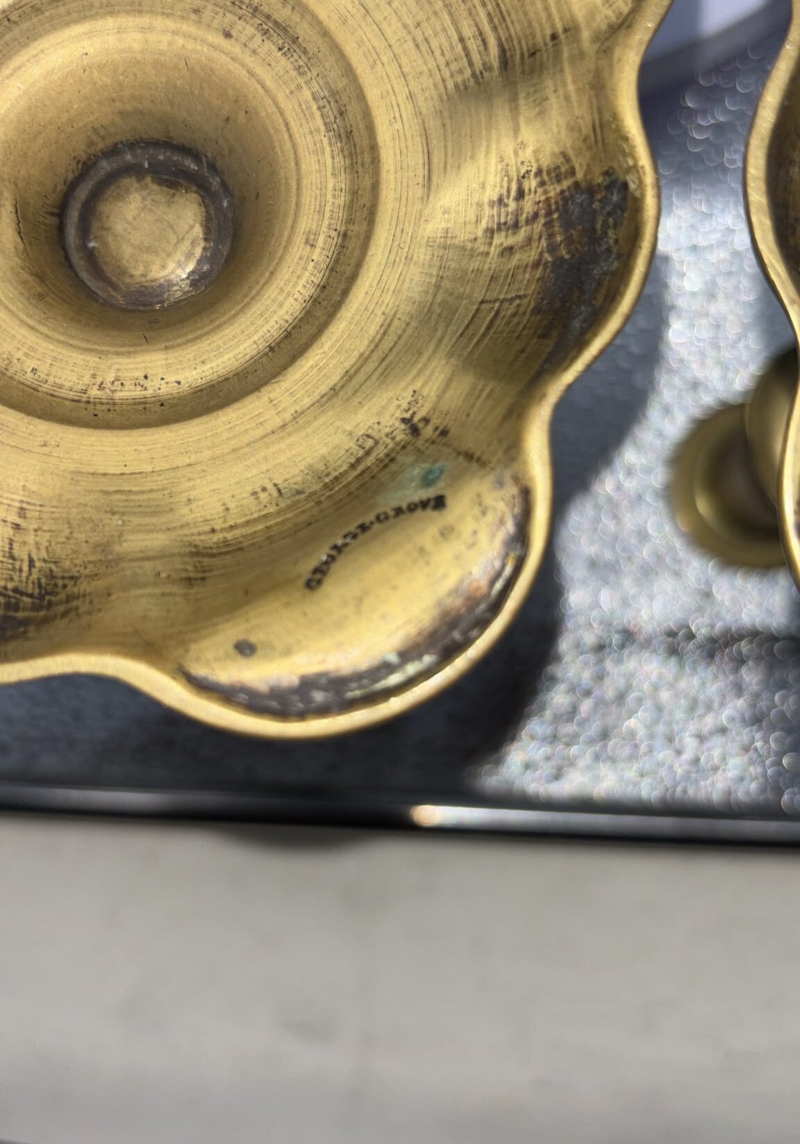 Image of A pair of George the second brass candlesticks circa 1760
