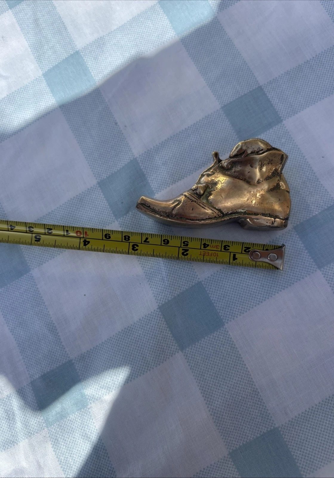 Image of Vintage Model Of An Old Boot In Solid Brass