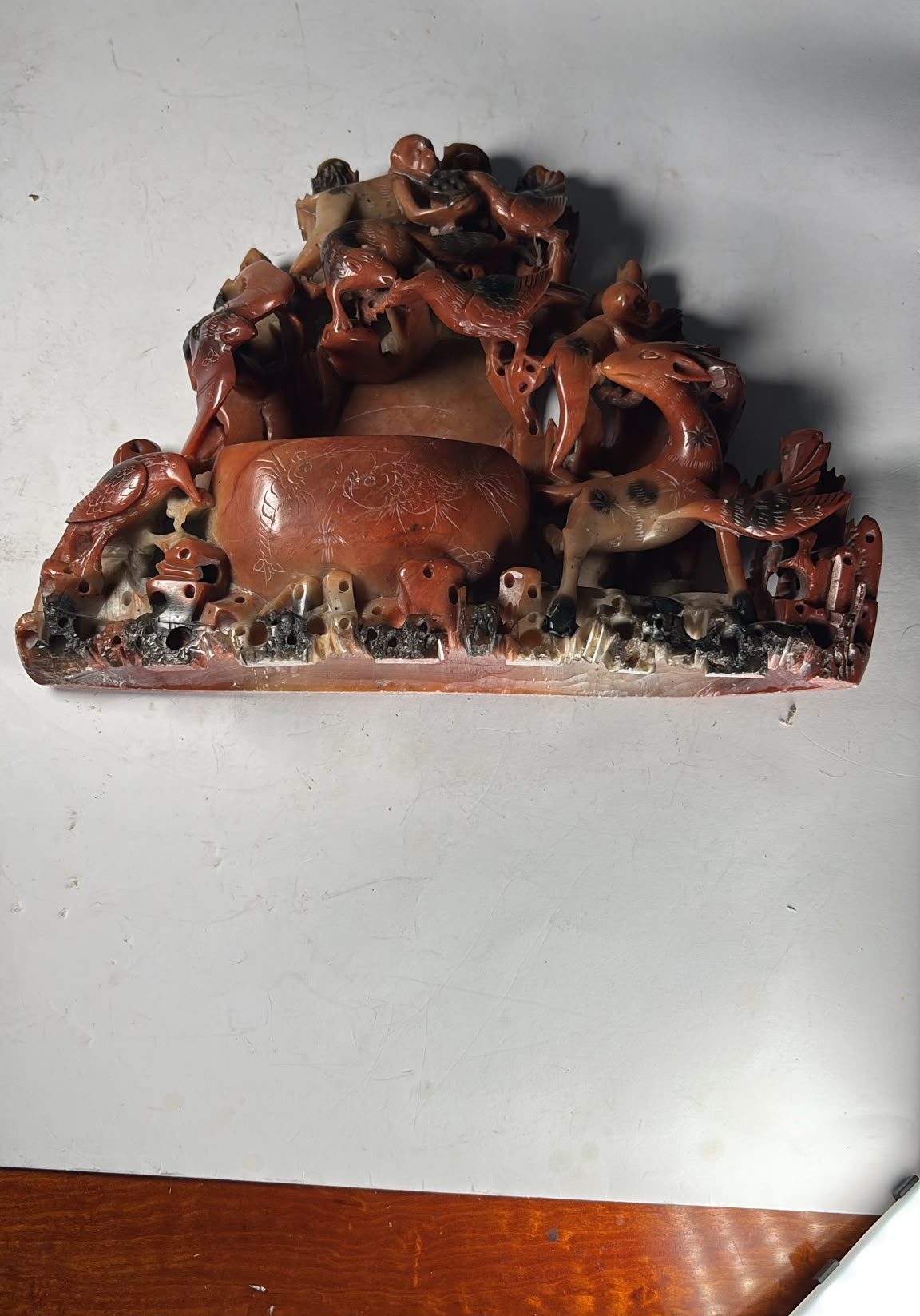 Image of Chinese carved soapstone inkwell from the mid-20th century