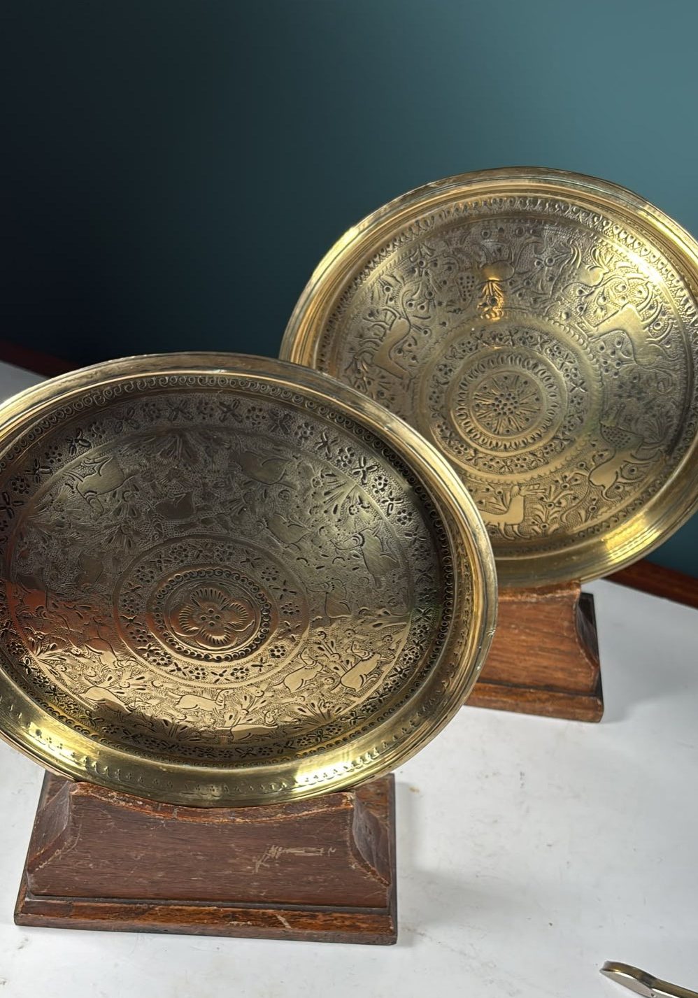 Image of Pair of Indian Brass Plates
