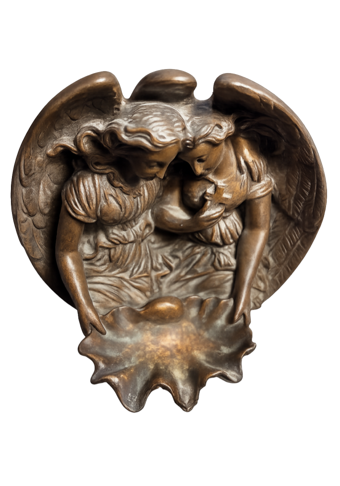 Image of 2 Antique Bronze Angels