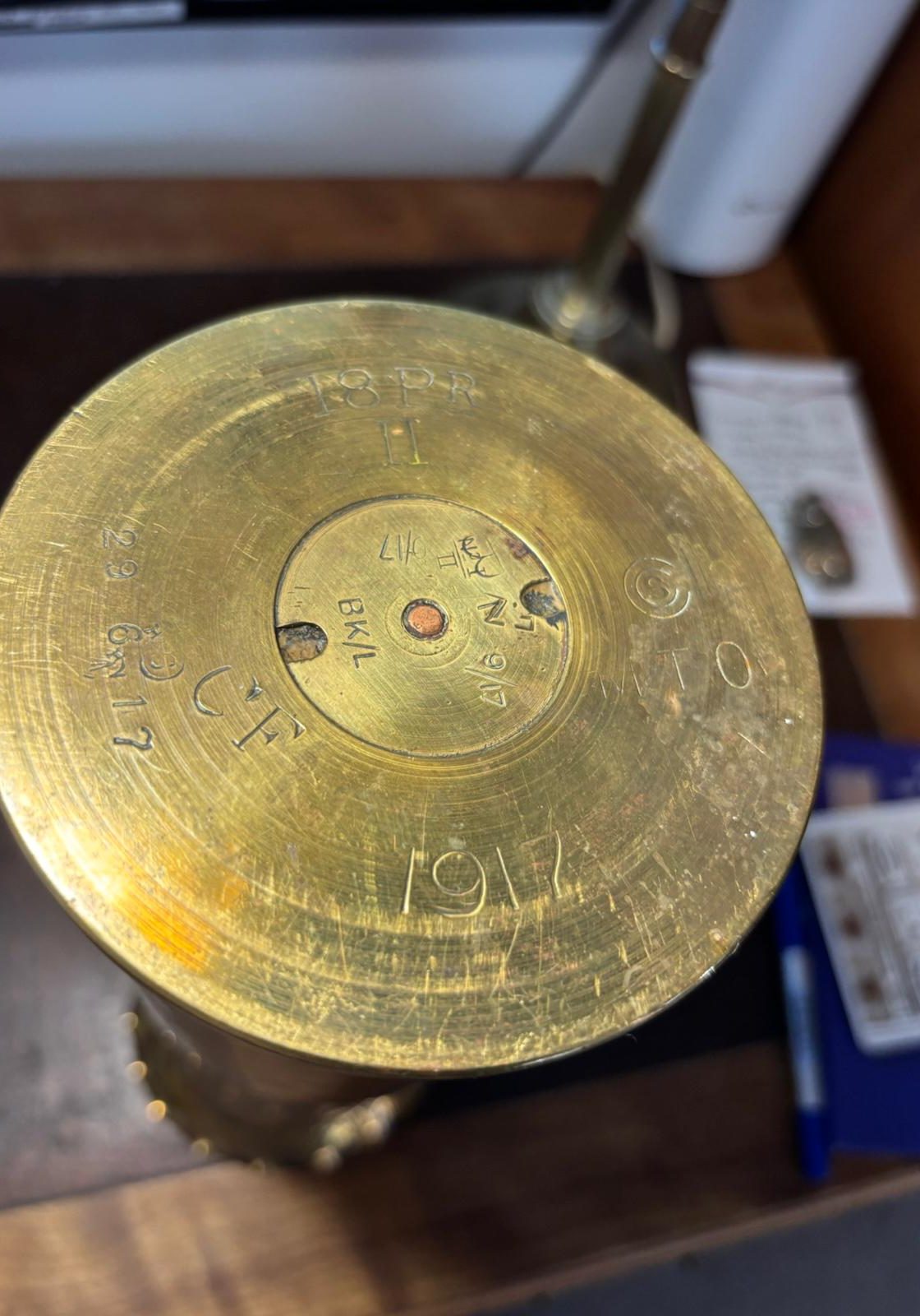 Image of brass vase made from an artillery shell